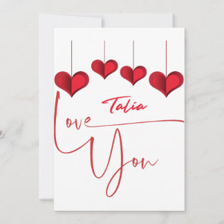 I love you Talia- The perfect Gift for Talia  Holiday Card