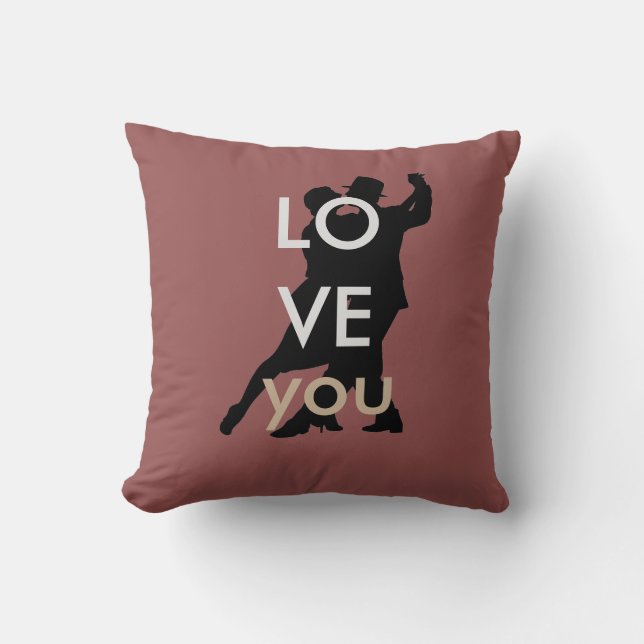 i love you tango throw pillow (Front)