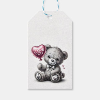 "I Love You" Teddy Bear Gift Tag