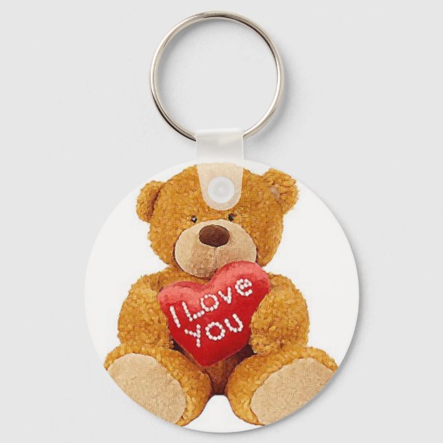 I Love You teddy bear Keychain (Front)