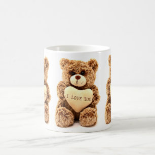 I Love You Teddy Bear White Coffee Mug