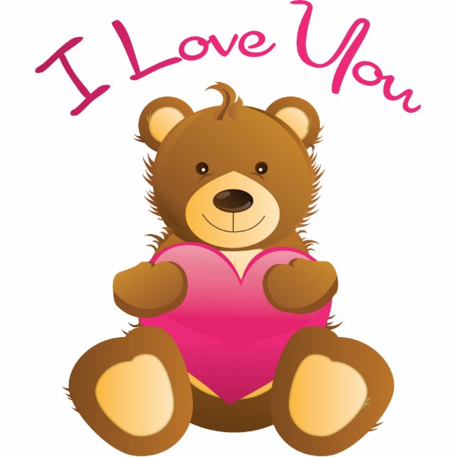 I Love You Teddy Cutout (Front)