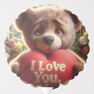 I Love You, Teddy with a Red Heart, by Natasha Us Balloon