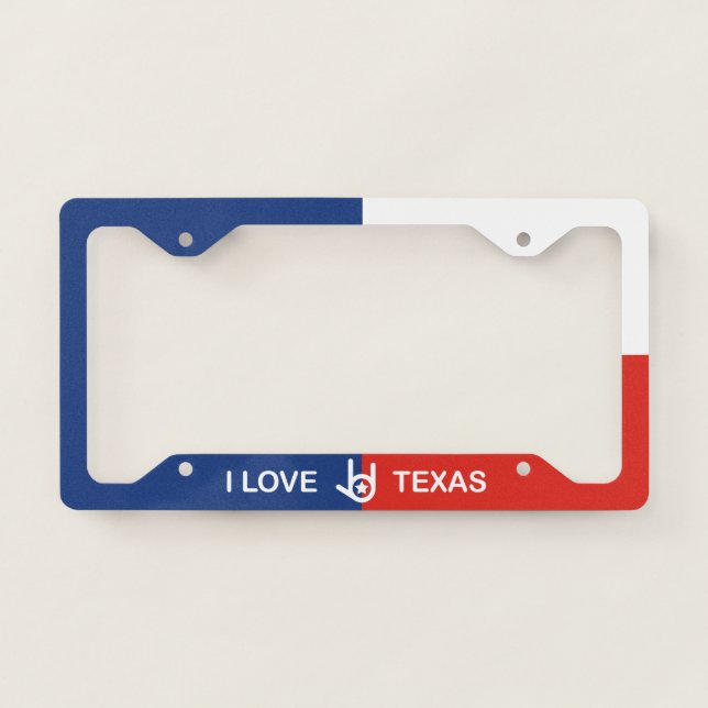 I Love You Texas license plate frame (Front)