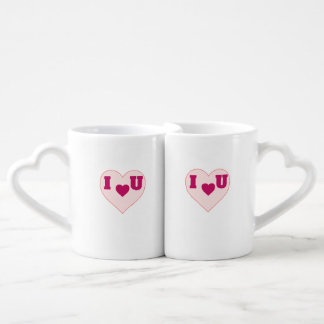 I love you text couple mug set