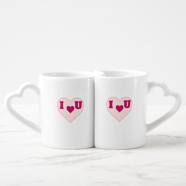 I love you text couple mug set (Front Nesting)
