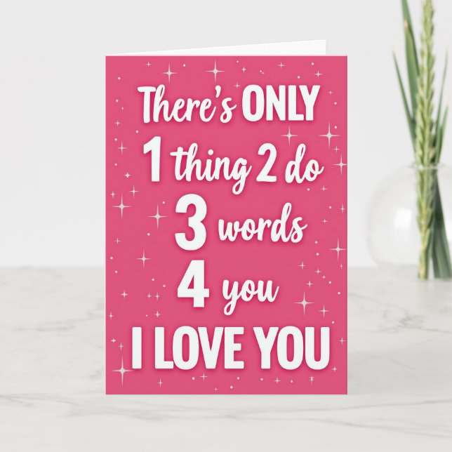 I Love You Text Message Card (Front)
