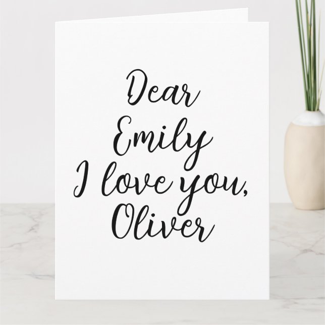  I Love You Text Template (Front)