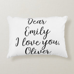 I Love You Text Template Accent Pillow