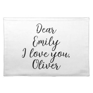 I Love You Text Template Cloth Placemat