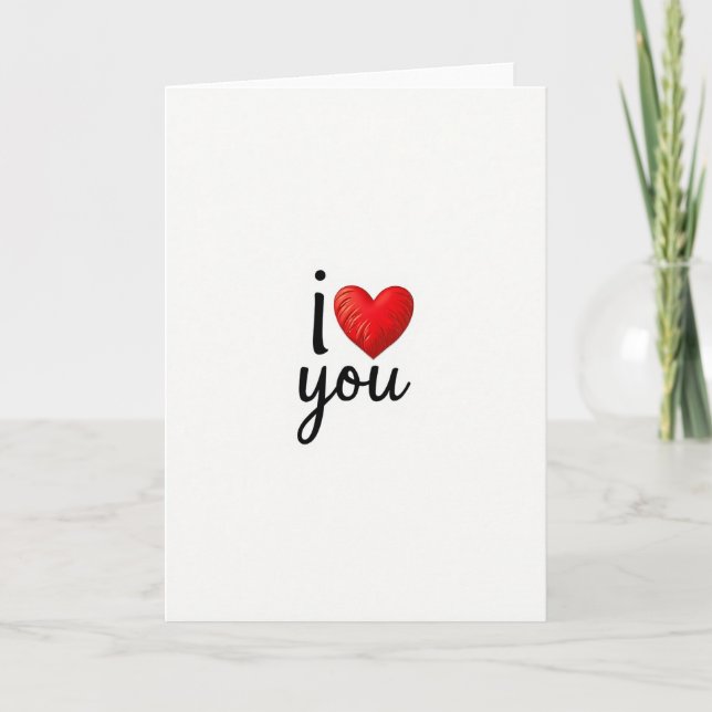 I Love You Textured Heart Card (Front)