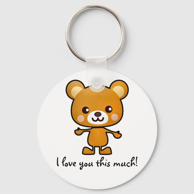 I Love You This Much Bear Keychain (Front)