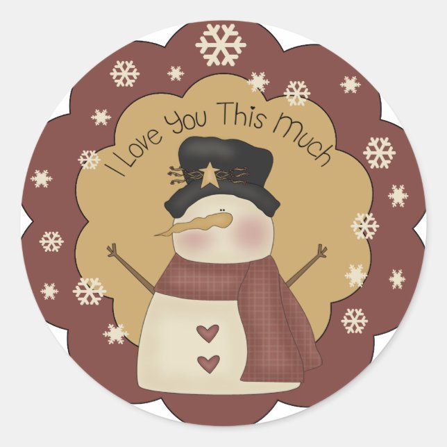 I Love You This Much Classic Round Sticker (Front)