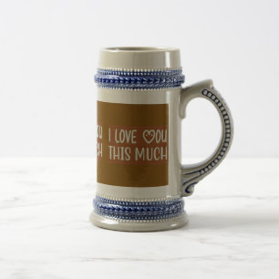 I Love You This Much Heart Typography Mug Wrap