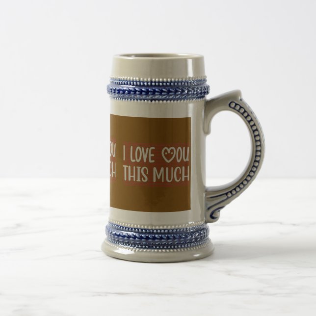 I Love You This Much Heart Typography Mug Wrap (Right)