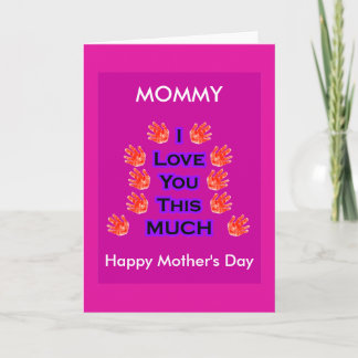 I Love You This MUCH Mother's Day Gift PurpleBk2 Card