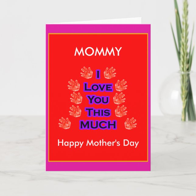 I Love You This MUCH Mother's Day Purple jGibney Card (Front)