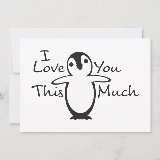 I Love You This Much Penguin Holiday Card (Front)