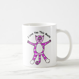"I Love You This Much" Pink Cat Mug