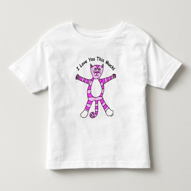 "I Love You This Much" Pinky Cat T-Shirt (Front)