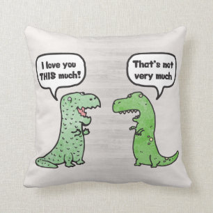 I Love You THIS Much (T-Rex) Throw Pillow