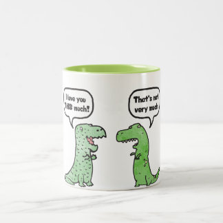 I Love You THIS Much (T-Rex) Two-Tone Coffee Mug
