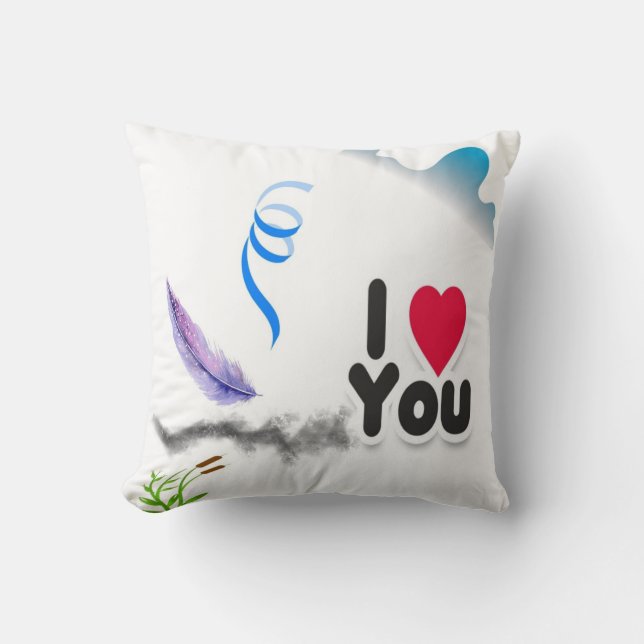 I love you throw pillow (Front)