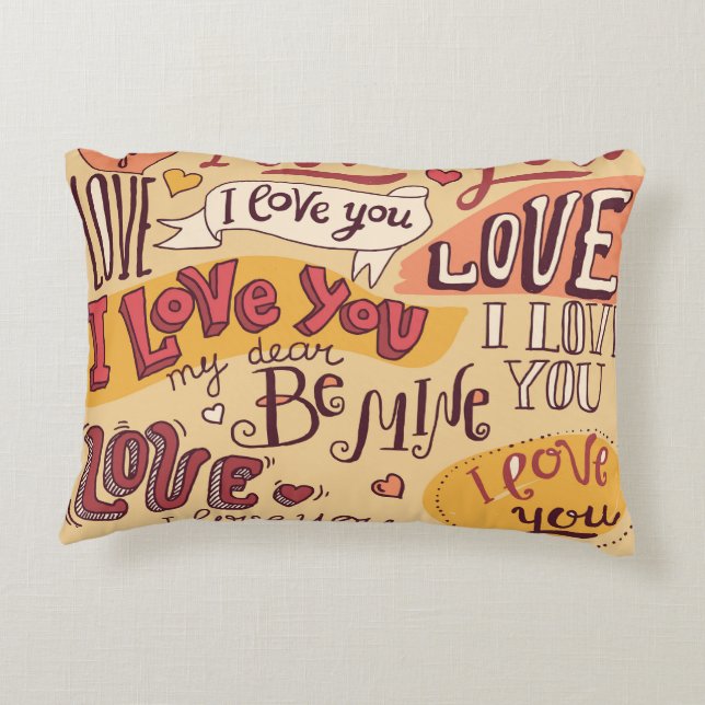 "I love you" Throw Pillow (Back)