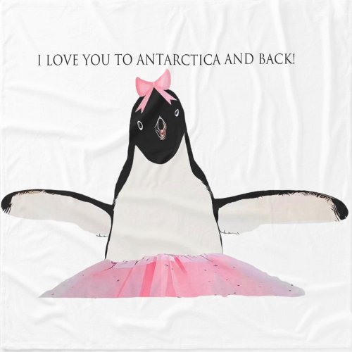 I Love You to Antarctica and back Fleece Blanket