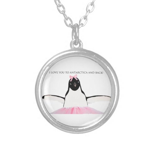 I Love You to Antarctica and Back Silver Plated Necklace