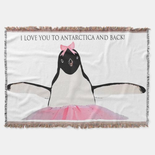I Love You to Antarctica and back Throw Blanket