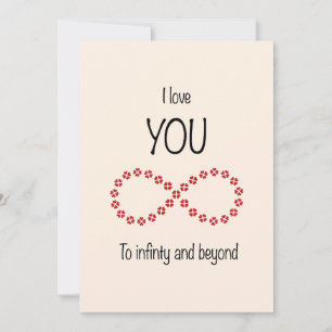I love you to infinity and beyond Valentine Card