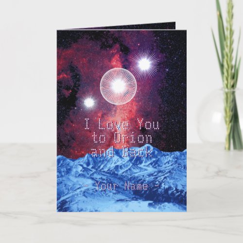 I Love You to Orion and Back with Your Name Space Card