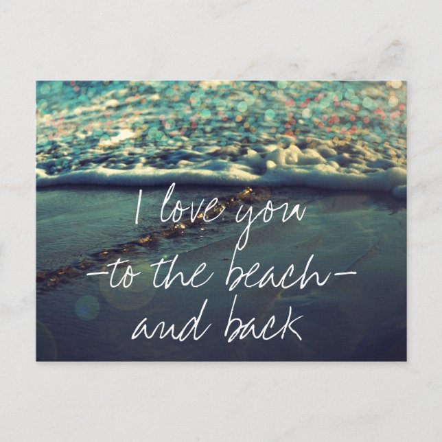 I love you to the beach and back postcard (Front)
