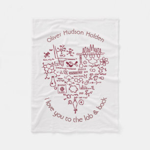 I Love You to the Lab and Back Custom Chemist Gift Fleece Blanket