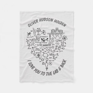 I Love You to the Lab and Back Custom Chemist Gift Fleece Blanket