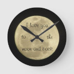 I Love You To The Moon Anc Back Clock at Zazzle