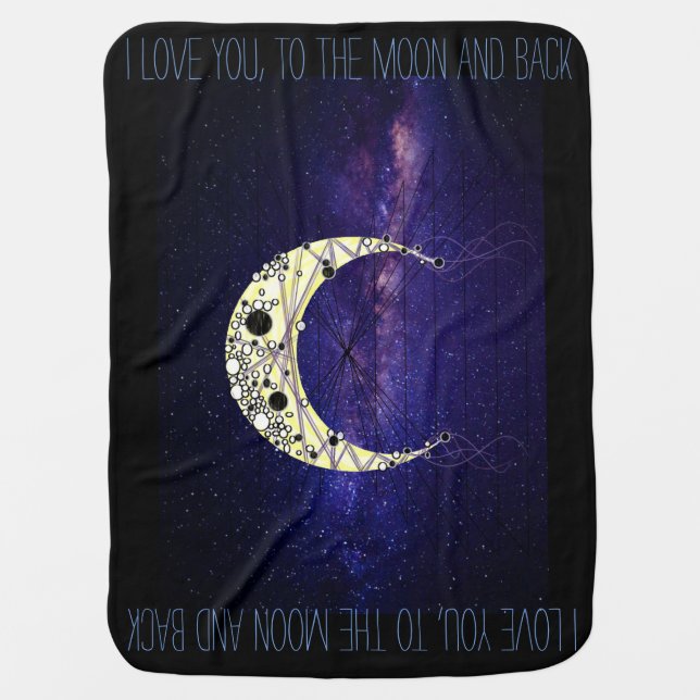I love you to the Moon and Back Baby Blanket (Front)