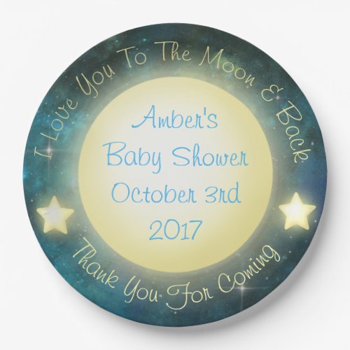 I Love You To The Moon and Back Baby Plates 9