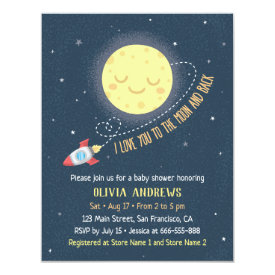 I Love You to the Moon and Back Baby Shower Invitation