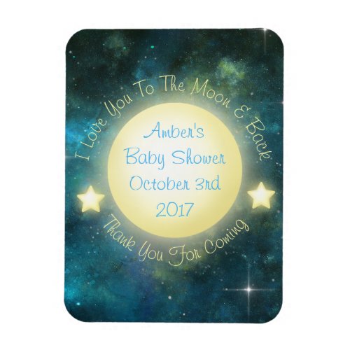 I Love You To The Moon and Back Baby Shower Magnet