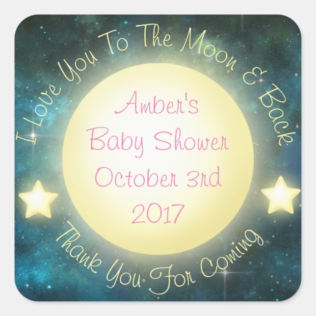 I Love You To The Moon and Back Baby Stickers (Front)