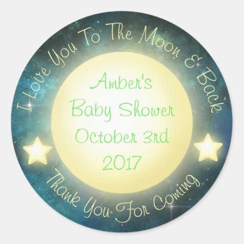 I Love You To The Moon and Back Baby Stickers