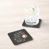 I Love You To The Moon And Back Black Beverage Coaster (Right Side)