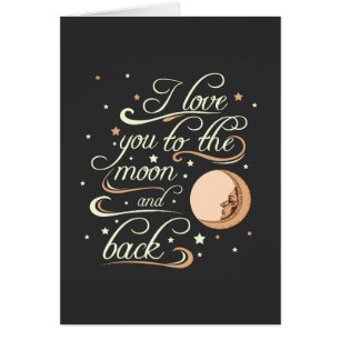 I Love You To The Moon And Back Black Cards