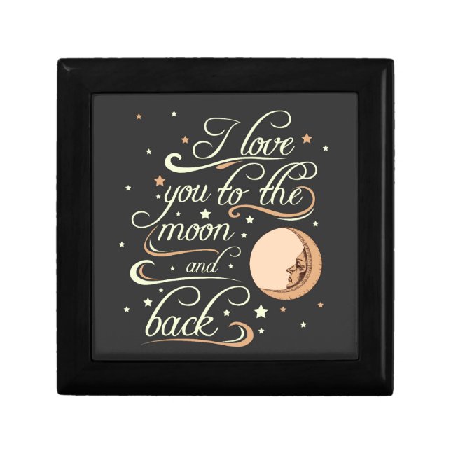 I Love You To The Moon And Back Black Keepsake Box (Front)