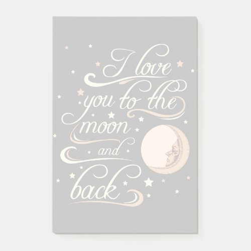 I Love You To The Moon And Back Black Post_it Notes
