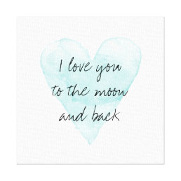 I love you to the moon and back canvas art print