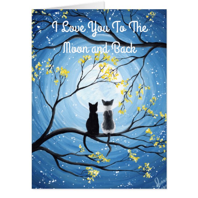 I Love You To The Moon and Back Cat Card (Front)