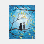 I Love You To The Moon And Back Cat Fleece Blanket at Zazzle